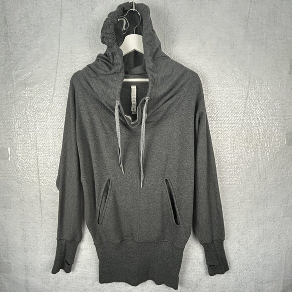 Lululemon Flashback Pullover Women 4 Hoodie‎ Grey Dolman Oversized Sweatshirt - Picture 4 of 13